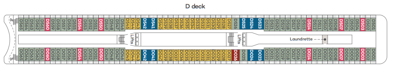 Saga Ocean Cruises Spirit of Adventure Deck Plan D Deck.png